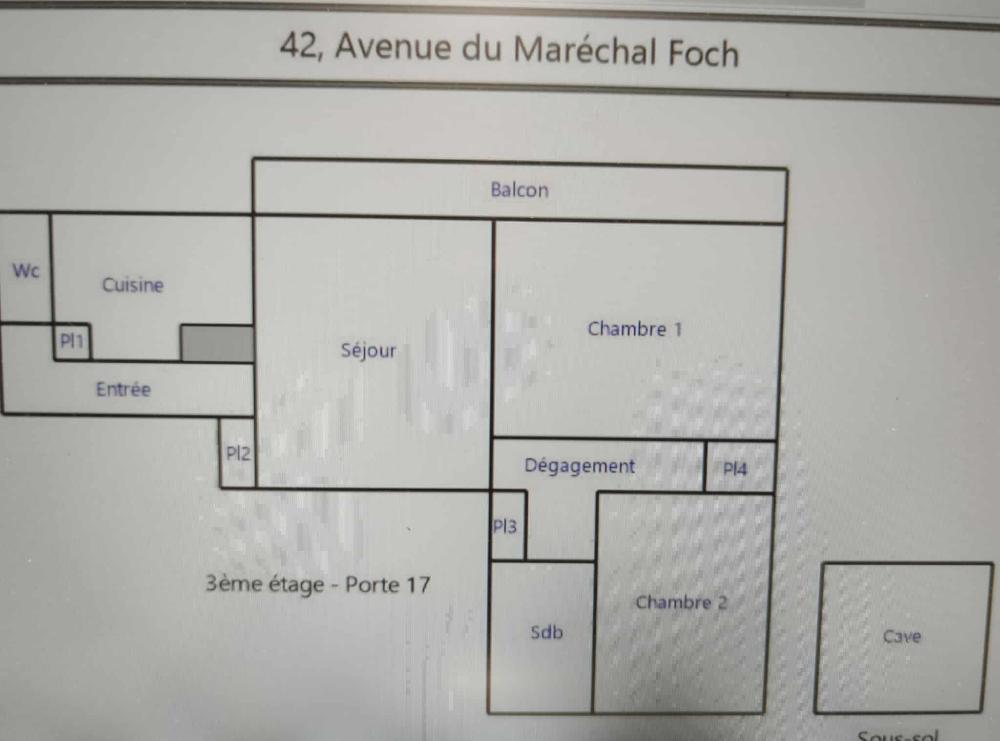 F3 Bis de 61 M² avec balcon de 8 mètres sur BLOIS